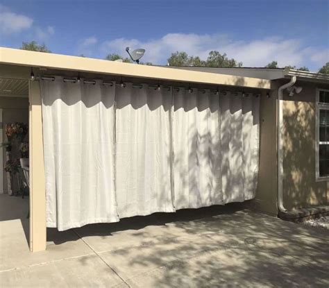 Goes up in minutes and can be removed with no problem. . Aluminum patio cover curtains